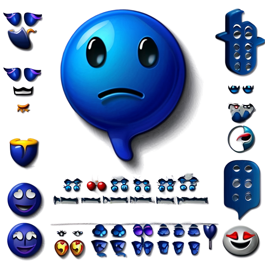 High-quality Blue Emojis Png Yhf