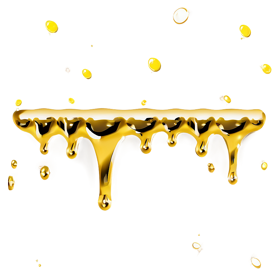 High-quality Gold Glitter Drip Png 06282024