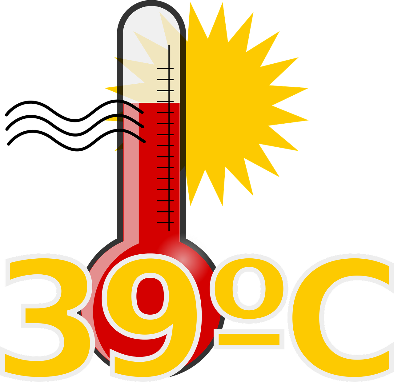 High Temperature Thermometer Illustration