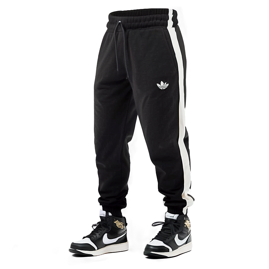 High Waist Black Sweatpants Png 8