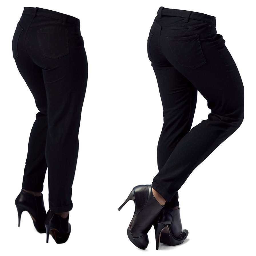 High Waisted Black Pants Png Yjs93