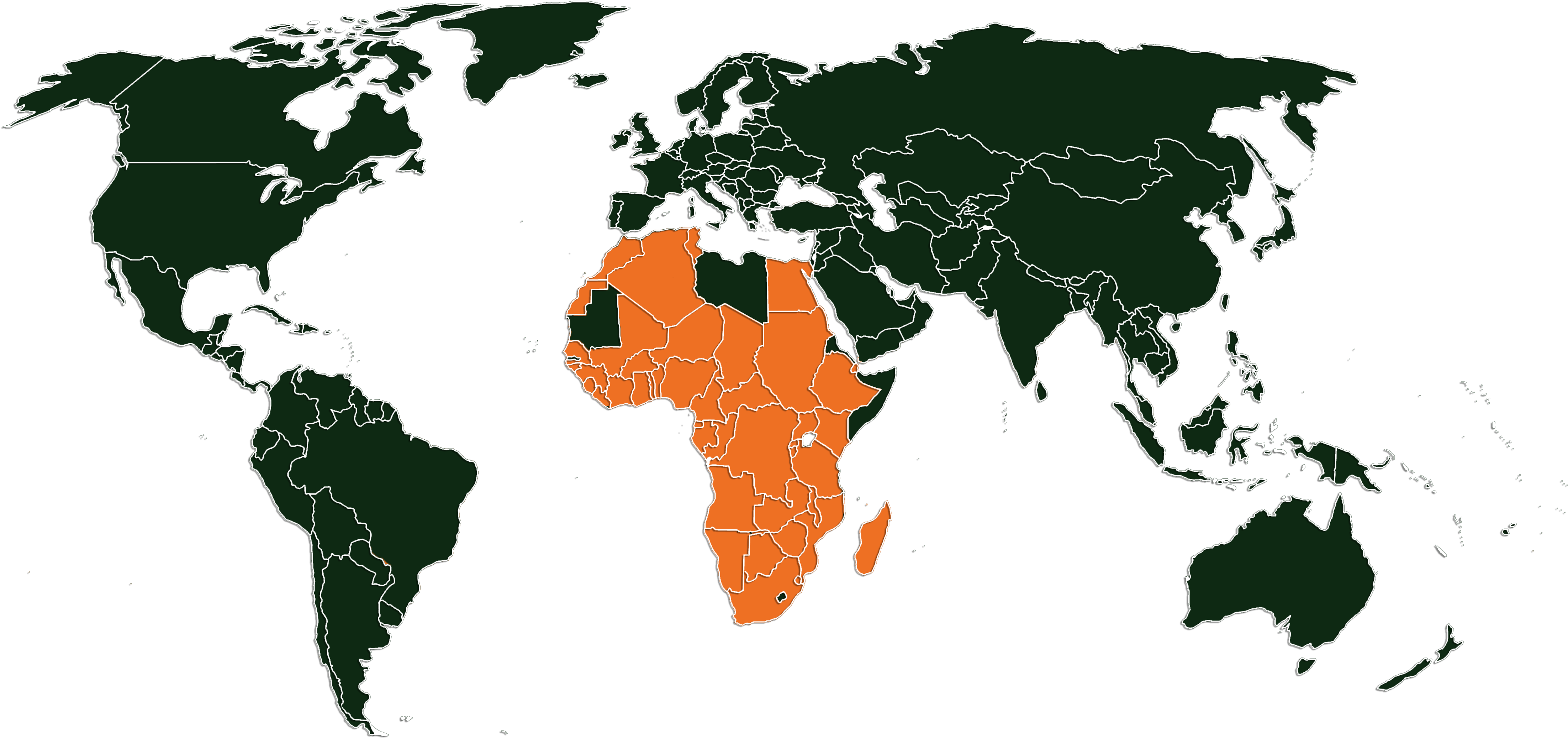 Highlighted African Continent Map