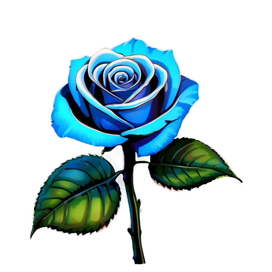 Highly Detailed Blue Rose Png 06202024