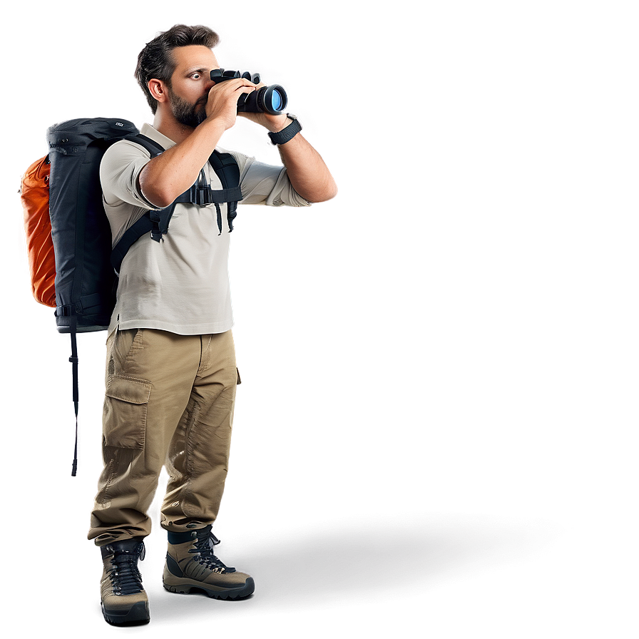 Hiker With Binoculars Png 26