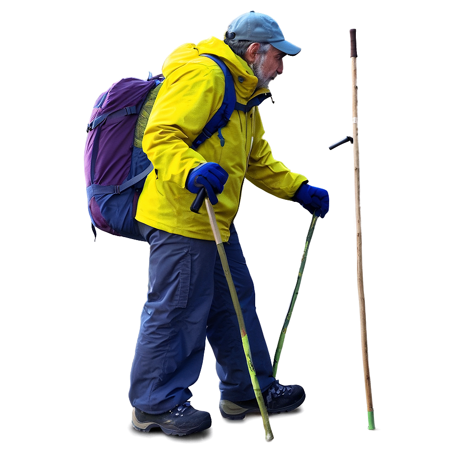 Hiker With Walking Stick Png Fyi34