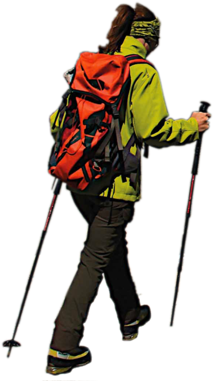 Hikerin Actionwith Trekking Poles