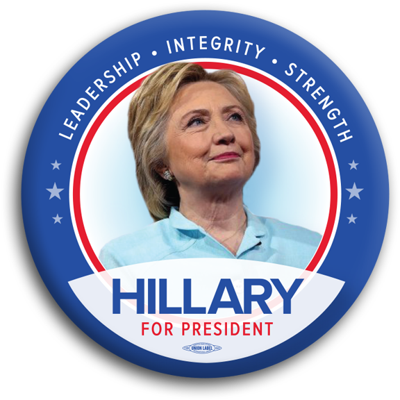 Hillary For President Campaign Button