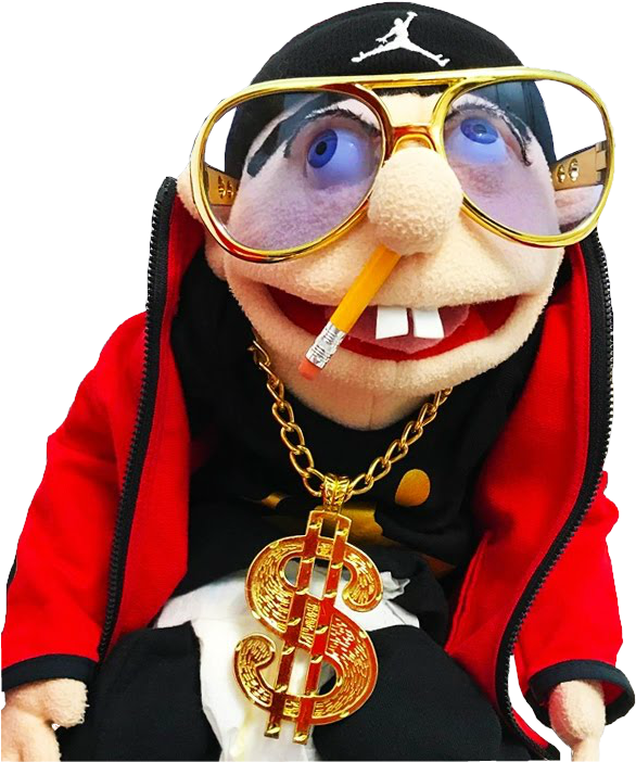 Hip Hop Muppet Character With Gold Chainand Sunglasses