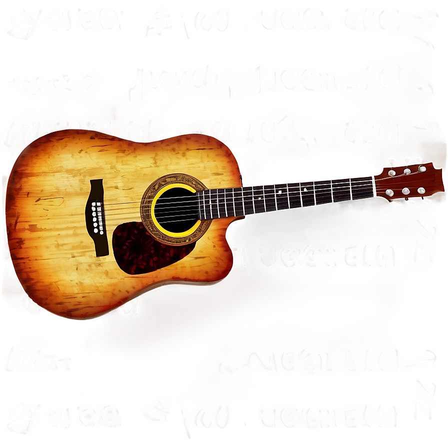 Hippie Folk Guitar Png 06202024