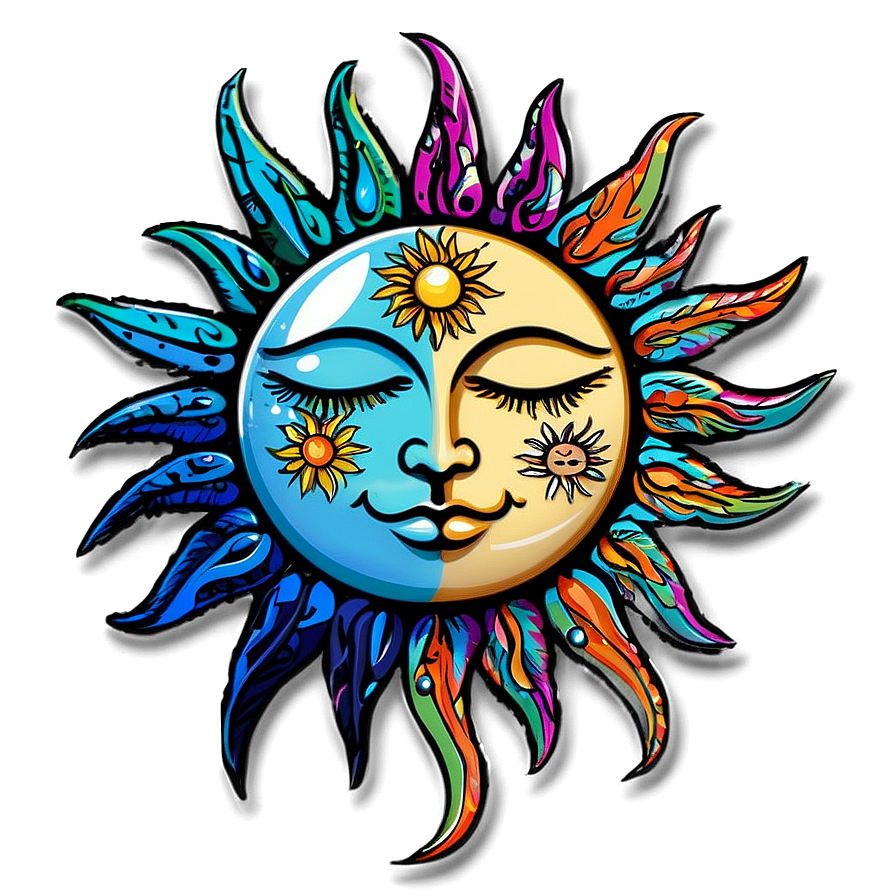 Hippie Sun And Moon Png 91