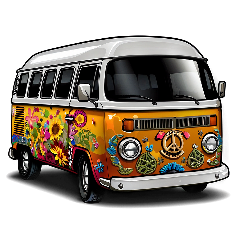 Hippie Van Illustration Png 9