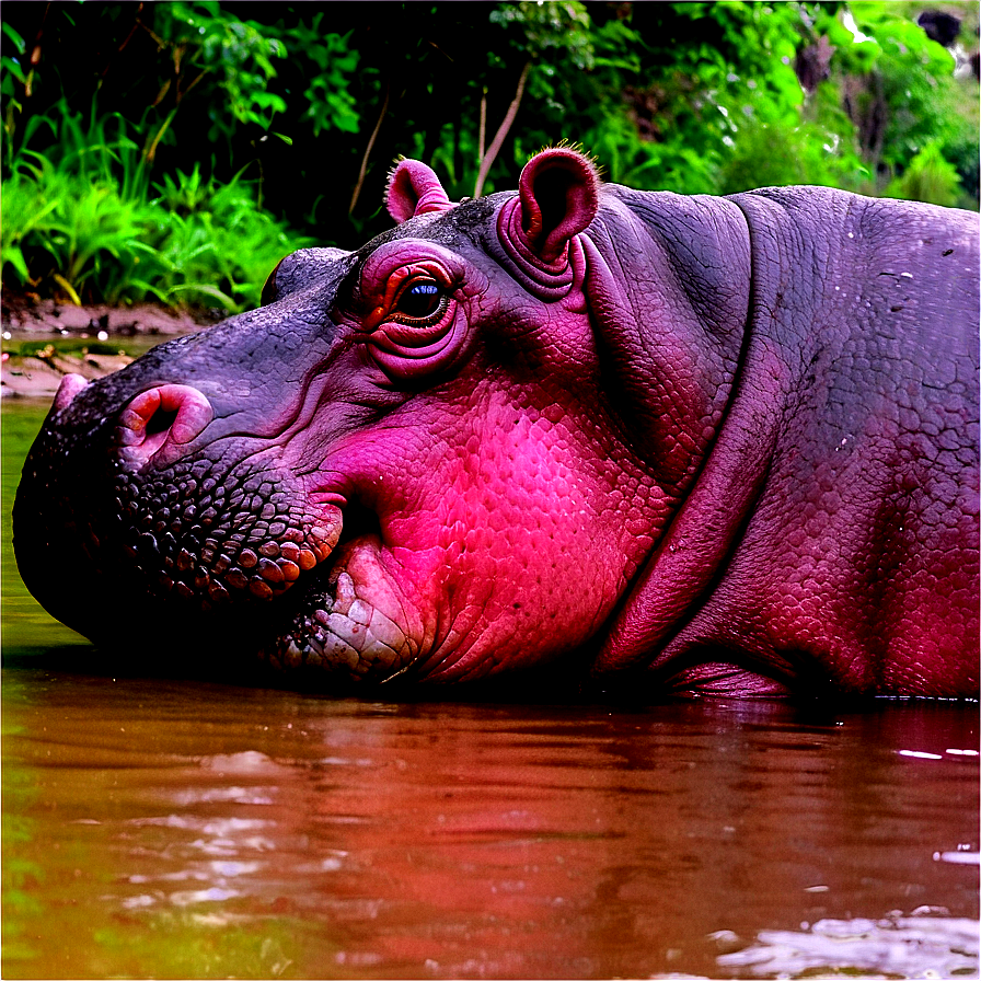 Hippo At River Png Uob84