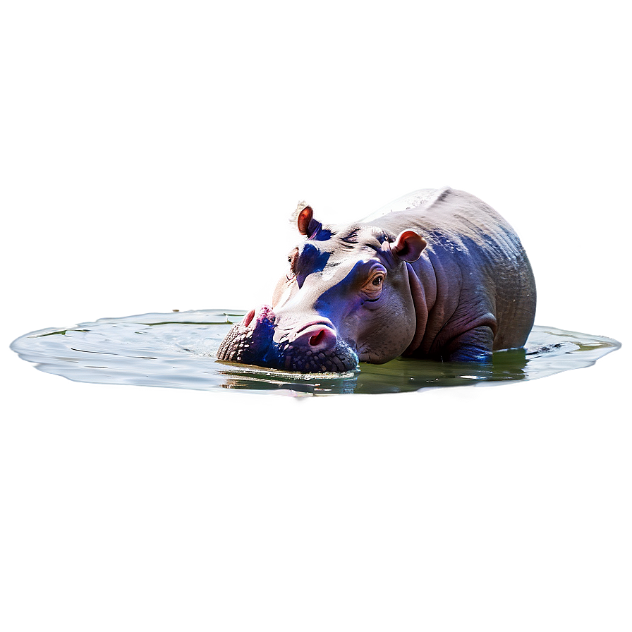 Hippo Splashing Png 05242024