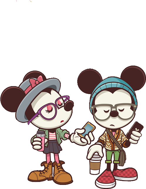 Hipster Cartoon Mice Illustration