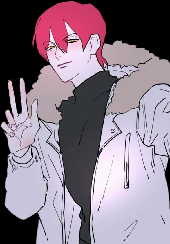 Hisoka Makinga Peace Sign