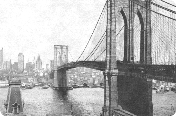 Historic Brooklyn Bridge New York Cityscape