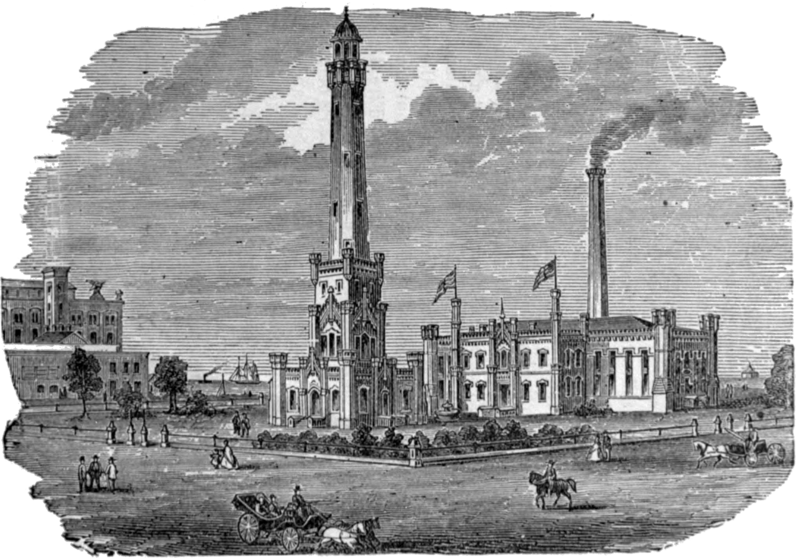 Historic Chicago Water Tower Illustration