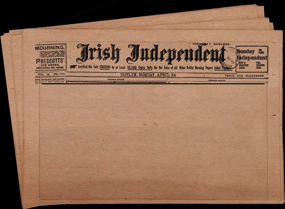 Historic Irish Independent Newspaper