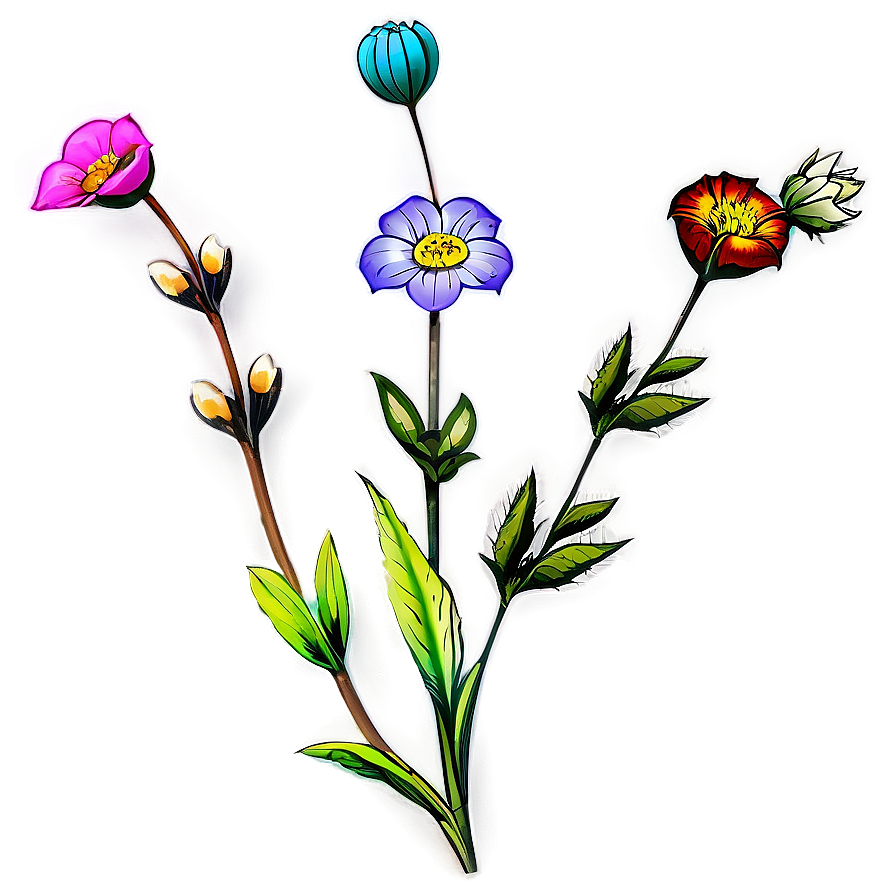 Historical Flower Sketch Png Kxn61