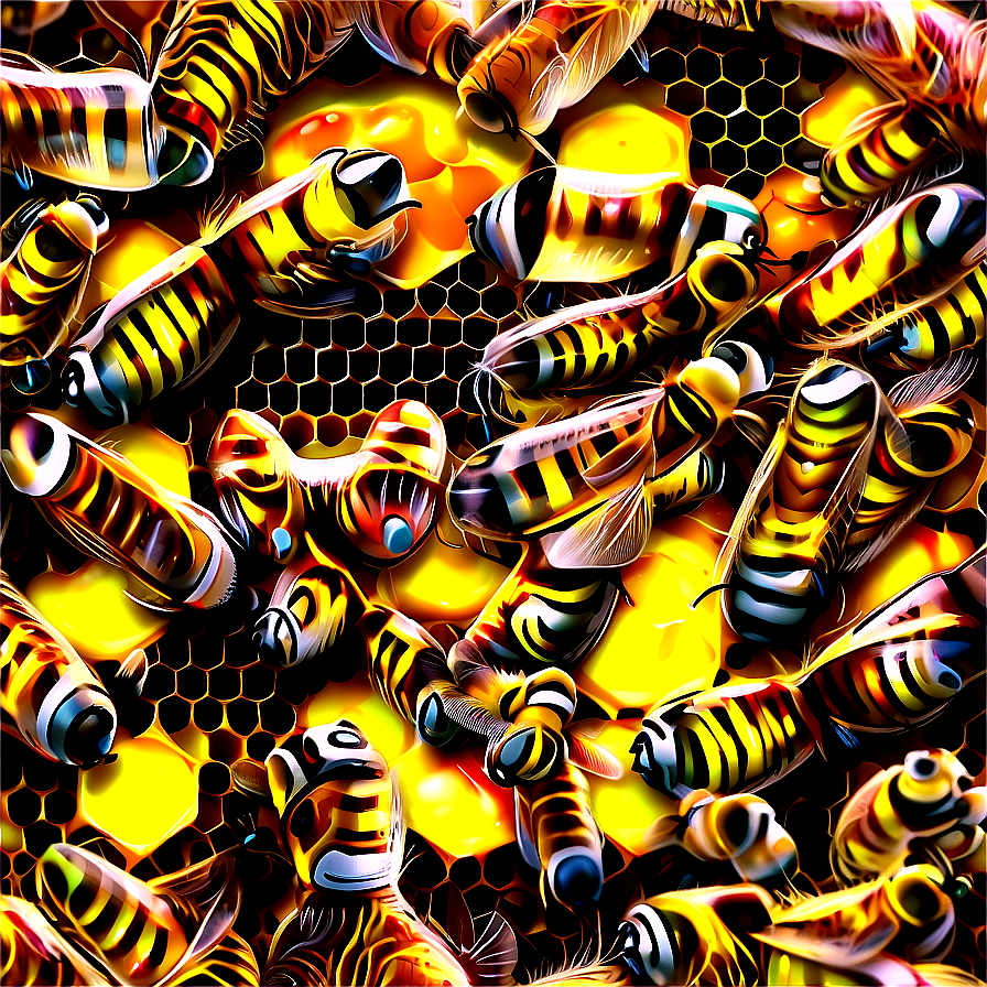 Hive Surrounded By Bees Png Xmu