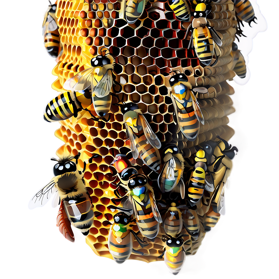 Hive With Bees Flying Png 10