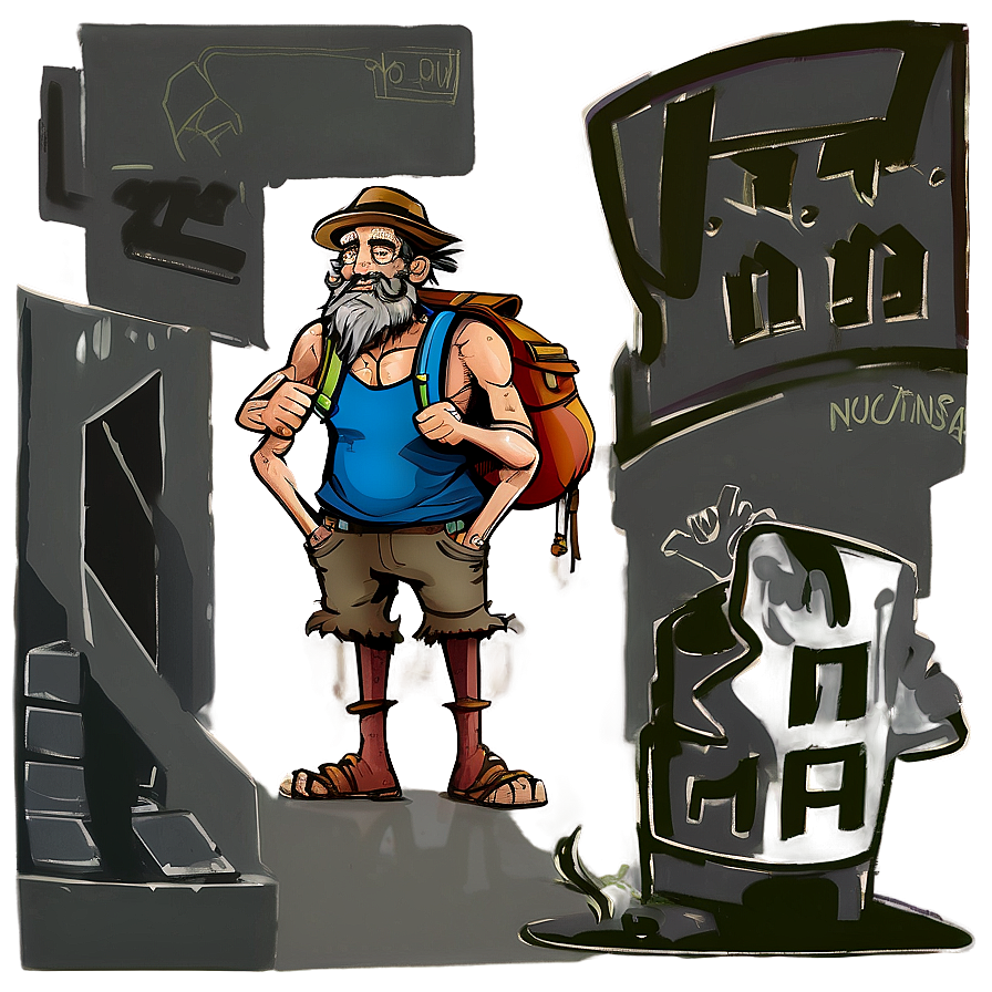 Hobo Character Illustration Png Gws