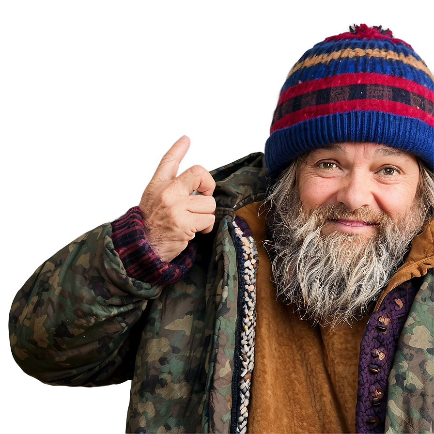 Hobo In Winter Coat Png Kjy95