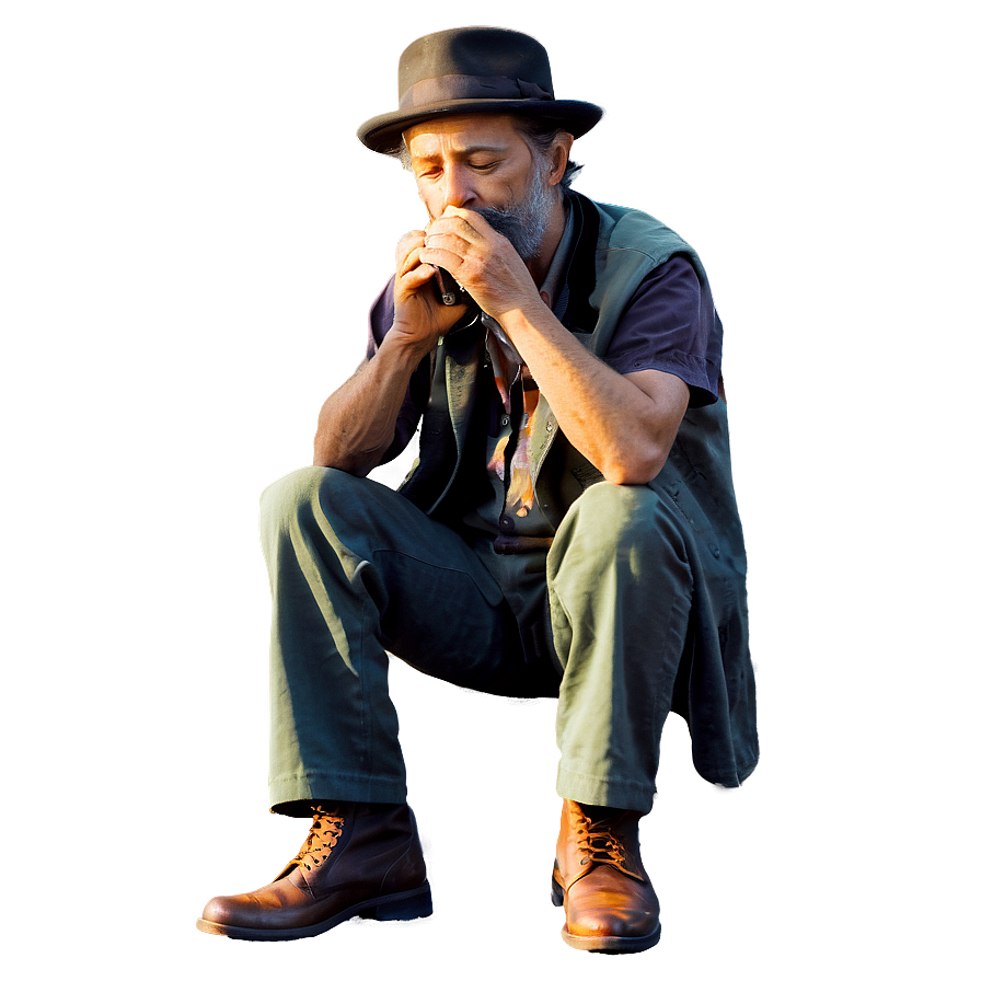 Hobo Playing Harmonica Png Qrd8