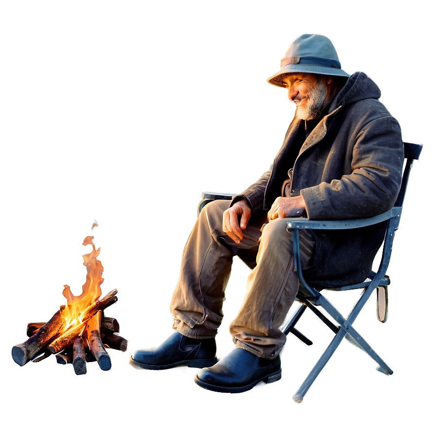 Hobo Resting By Fire Png 06242024