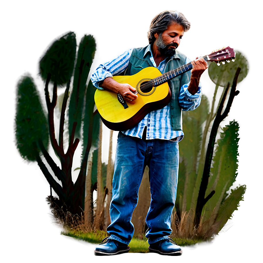 Hobo With Guitar Png Fme5