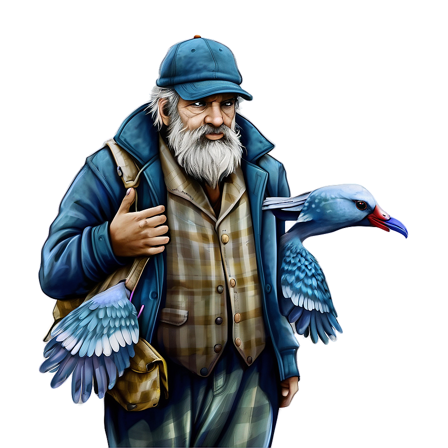 Hobo With Pigeons Png Icg