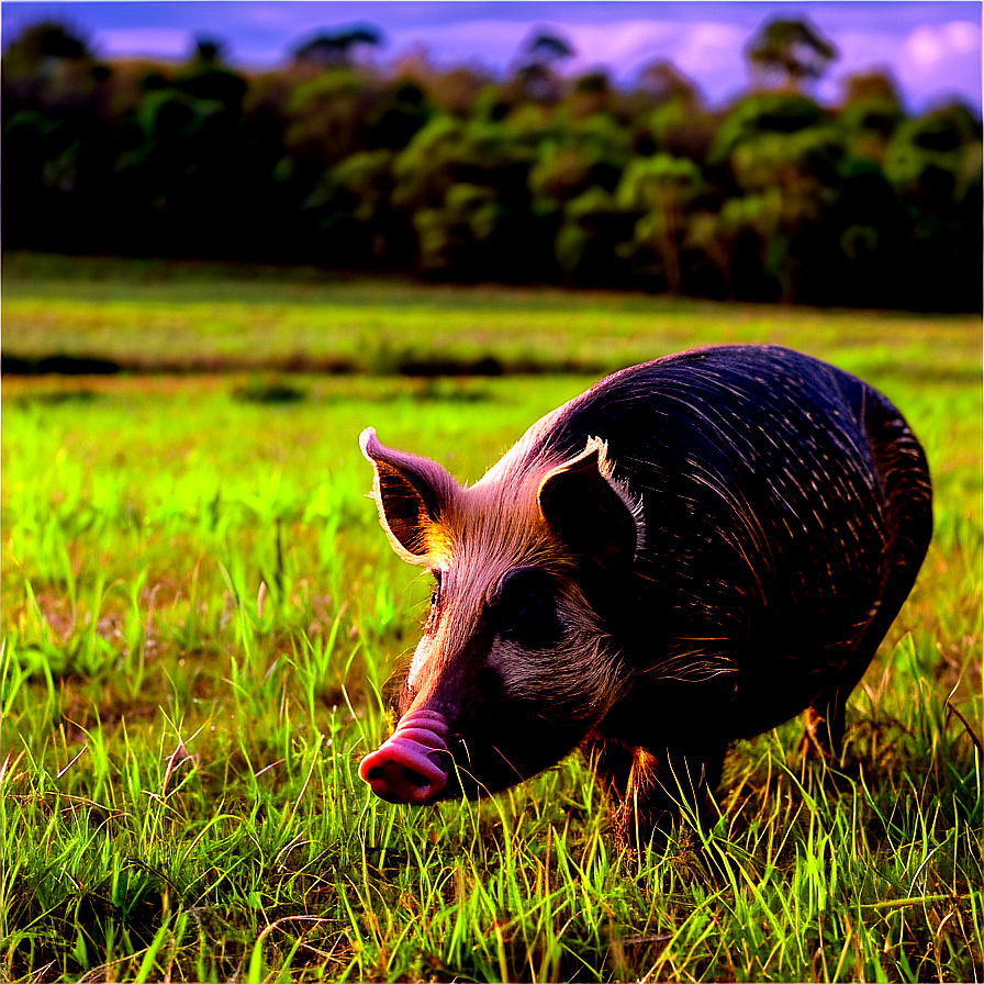 Hog Grazing Png 06252024