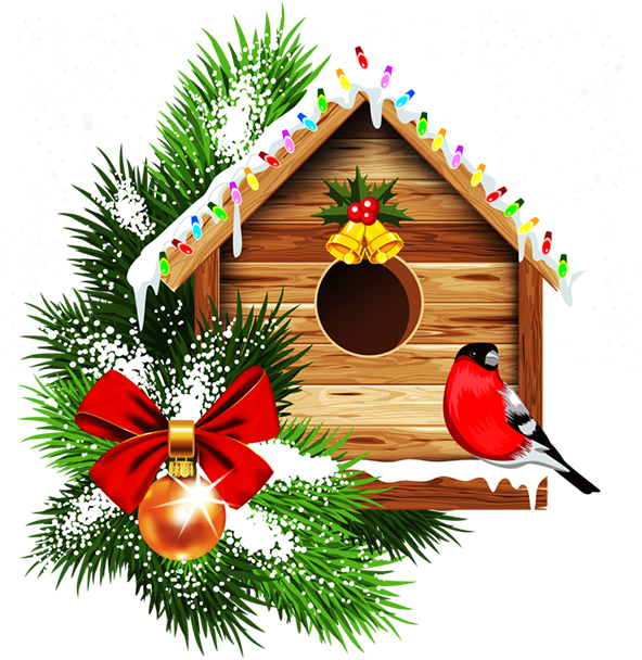 Holiday Birdhousewith Cardinaland Decorations.png