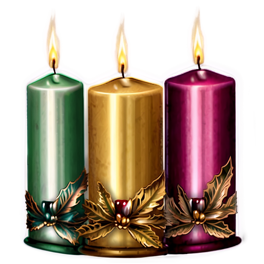 Holiday Candle Arrangements Png Vfu21