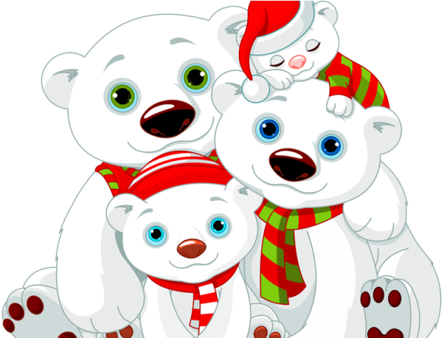 Holiday Polar Bear Family Cartoon