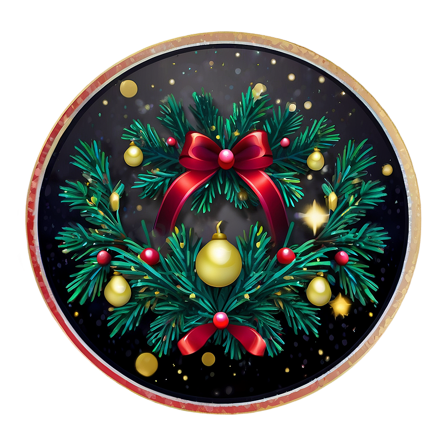 Holiday Theme Circle Sticker Png Ekd