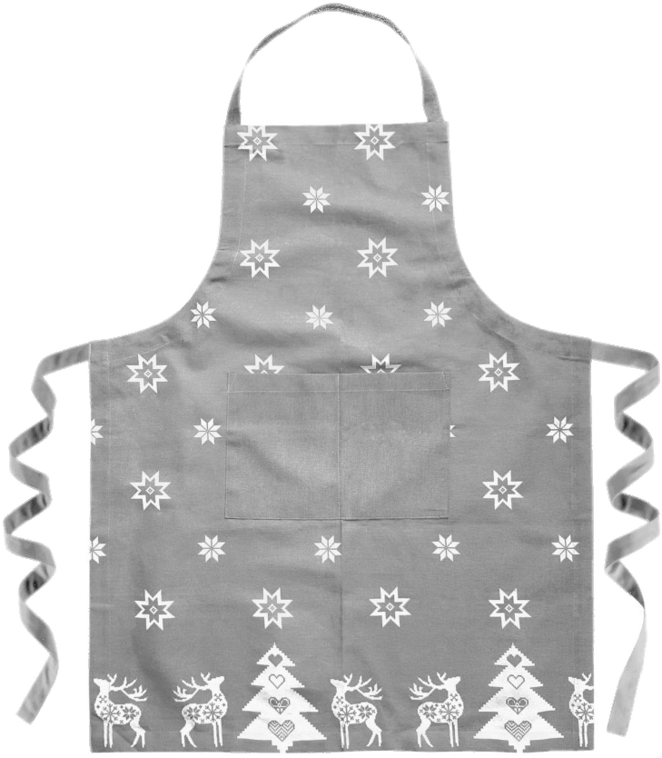 Holiday Theme Grey Apron