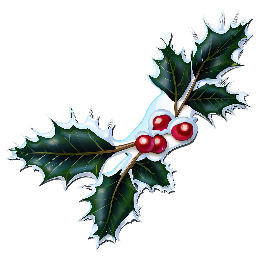 Holly And Snow Png 05252024