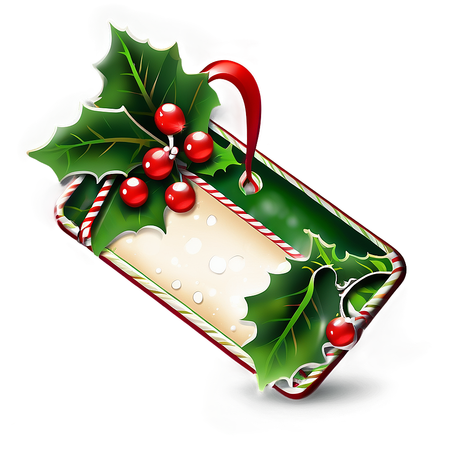 Holly Jolly Christmas Tag Png Udp