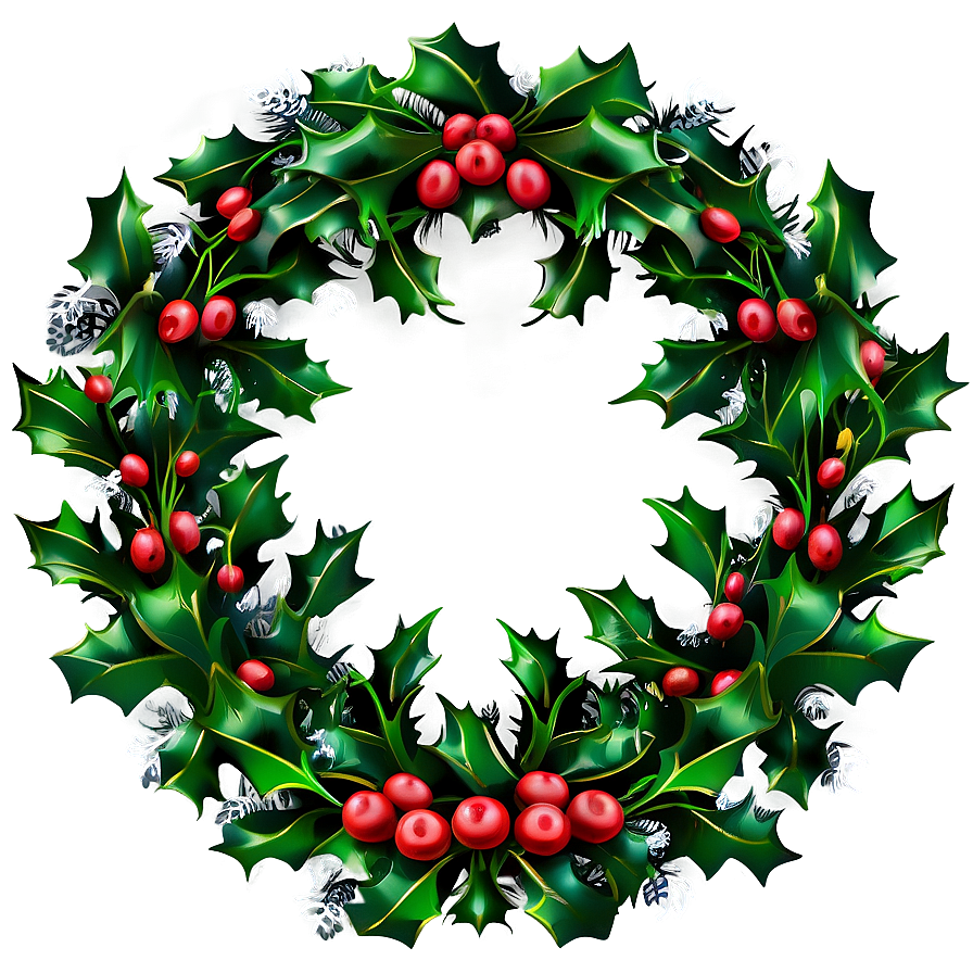 Holly Wreath Png 05252024