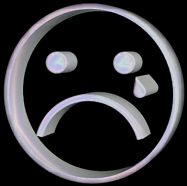 Holographic Sad Face Emoji