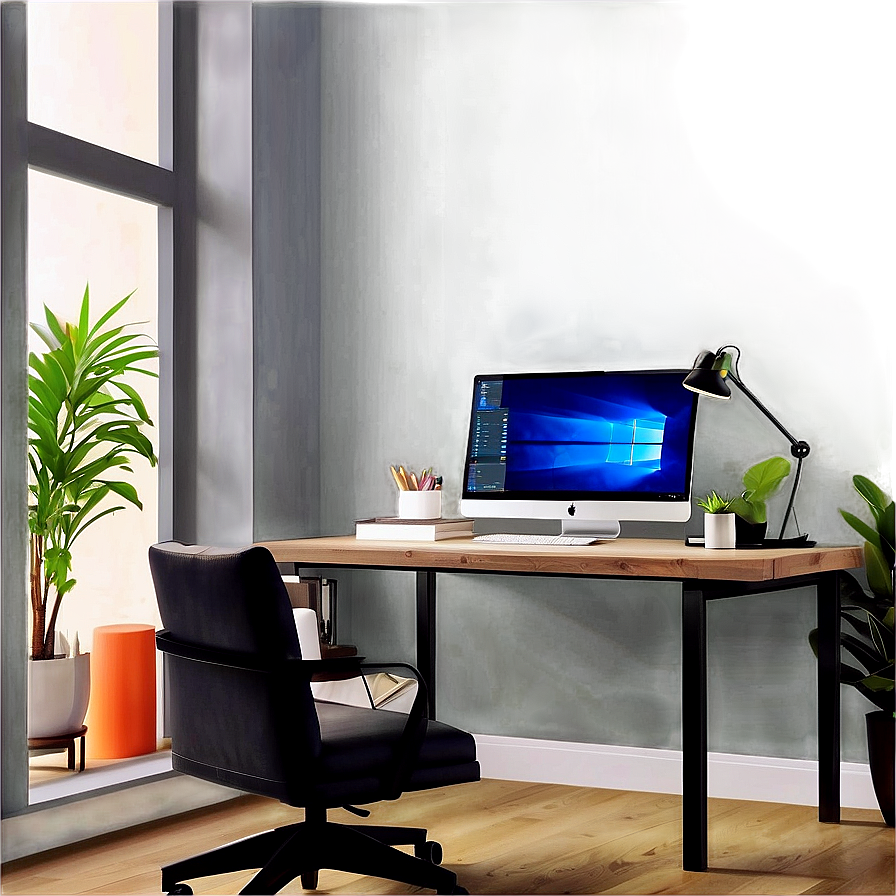 Home Office Computer Mockup Png 74