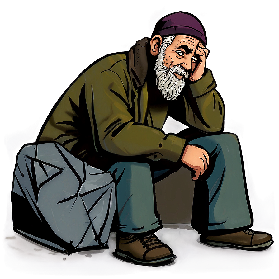 Homeless Man Cartoon Png Bsj58