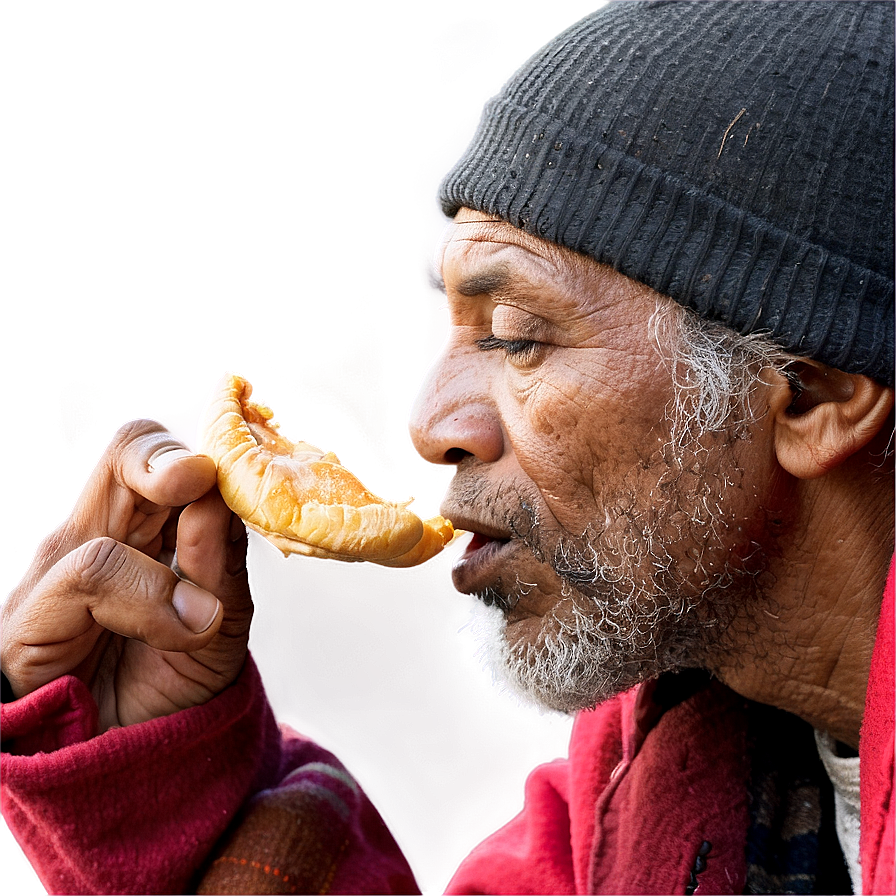 Homeless Man Eating Png 06132024