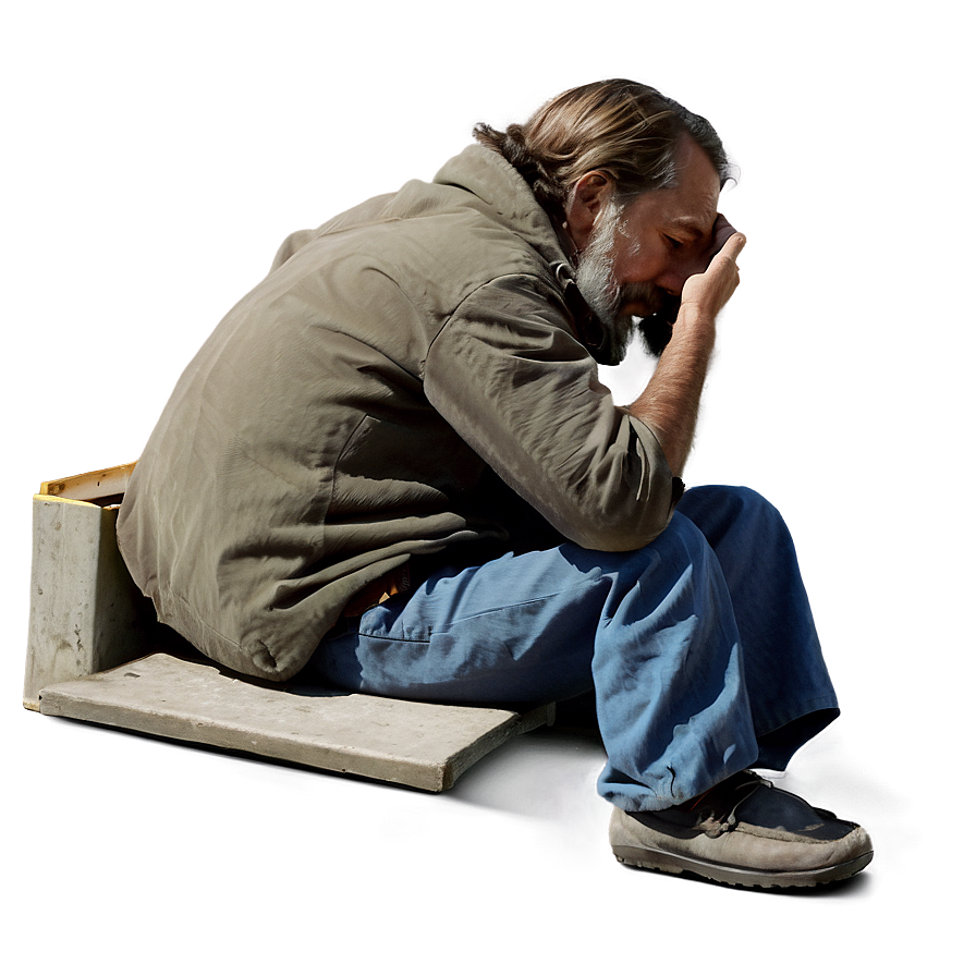 Homeless Man On Sidewalk Png 54