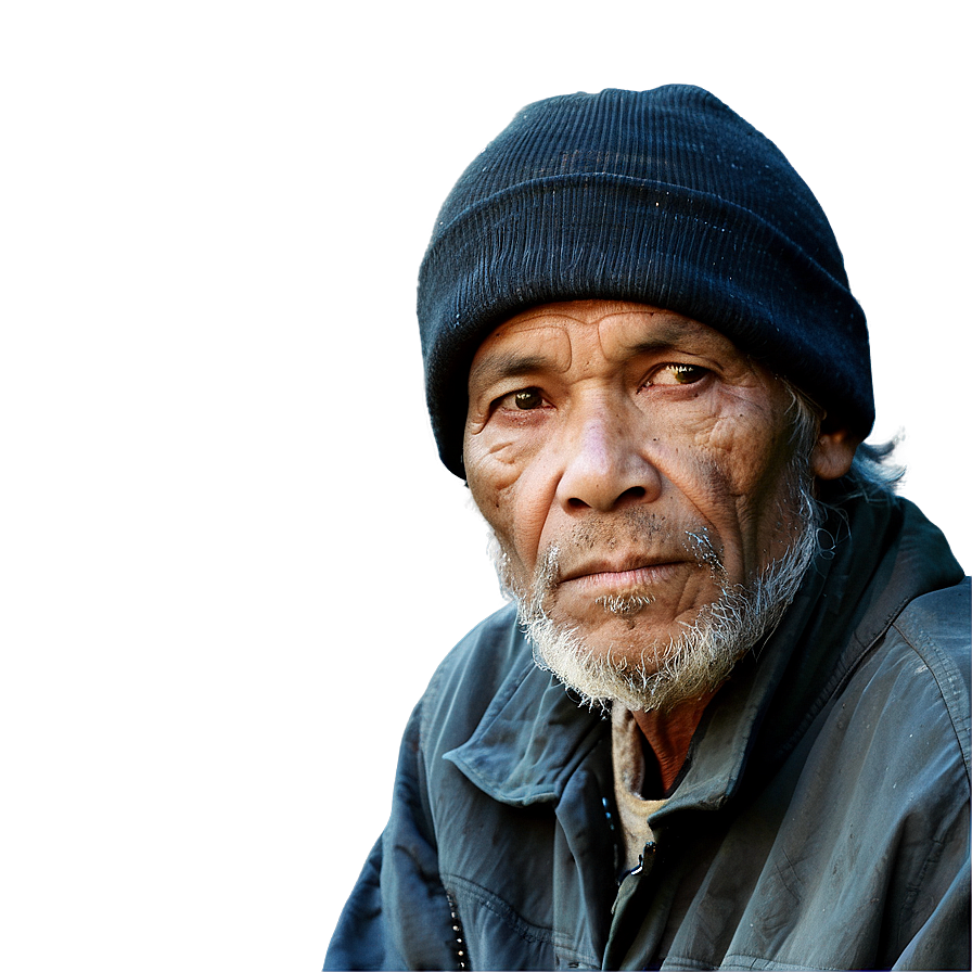 Homeless Man Portrait Png Csp45