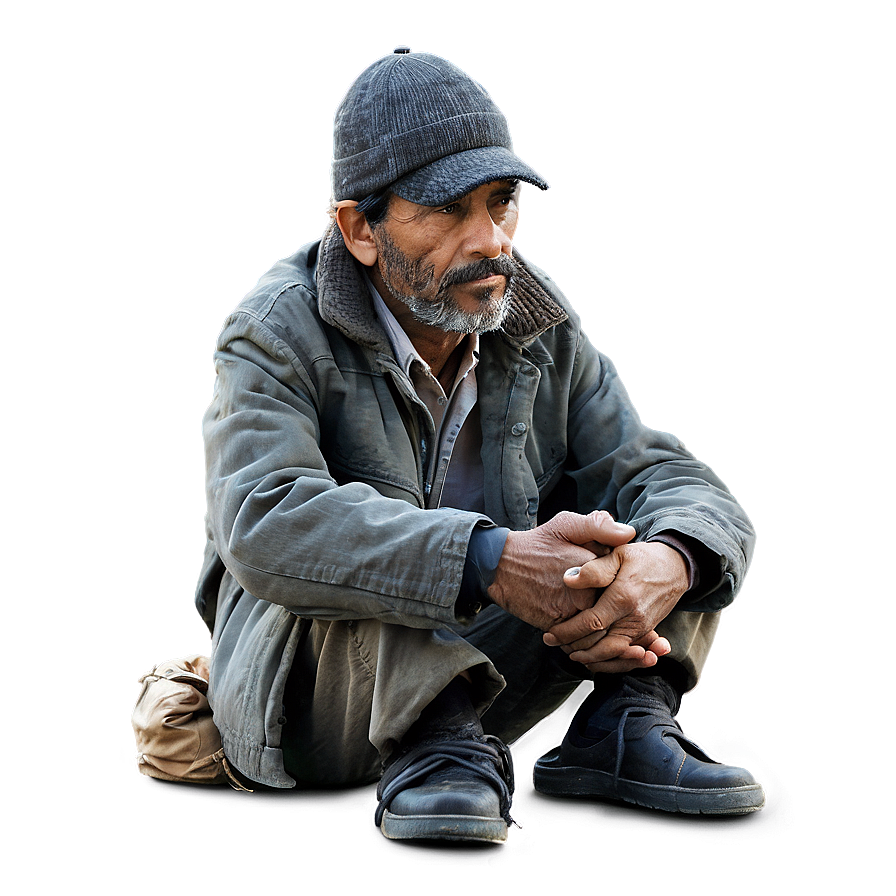 Homeless Man Sitting Png 42