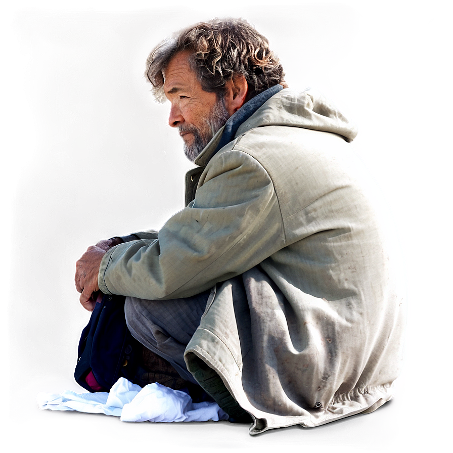 Homeless Man Sitting Png Lrp89