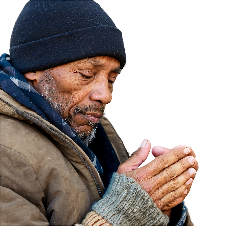 Homeless Man Warming Hands Png 52