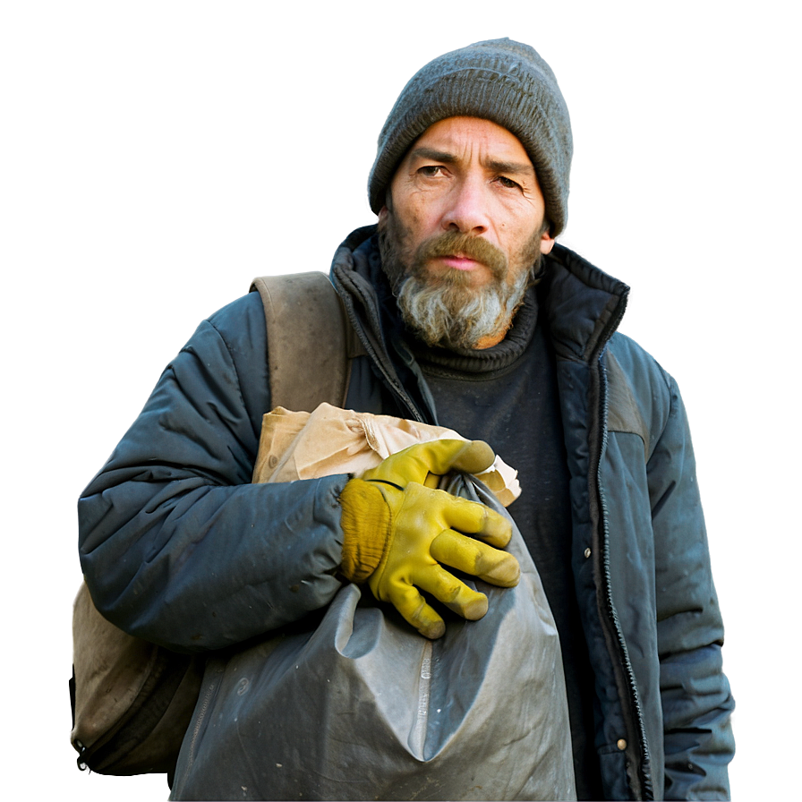 Homeless Man With Bag Png Bsg10